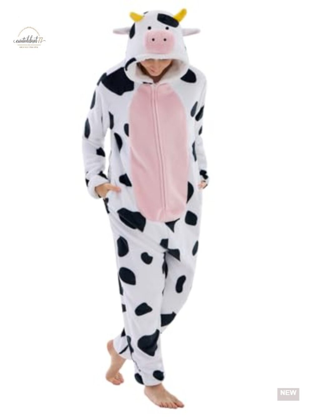 Animal Onesie Pajamas Adult Snug Fit One Piece Costume Sleepwear with Zipper